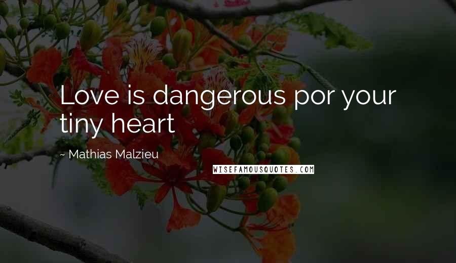 Mathias Malzieu Quotes: Love is dangerous por your tiny heart