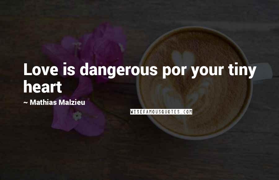 Mathias Malzieu Quotes: Love is dangerous por your tiny heart