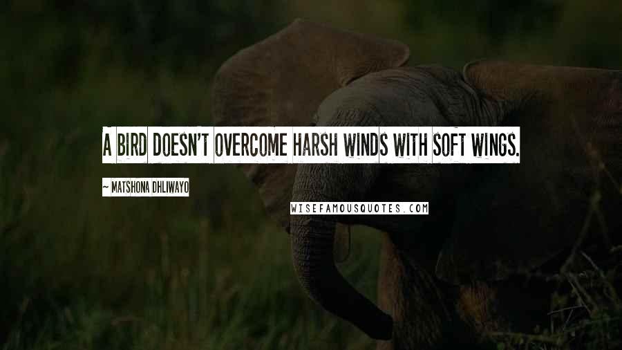Matshona Dhliwayo Quotes: A bird doesn't overcome harsh winds with soft wings.