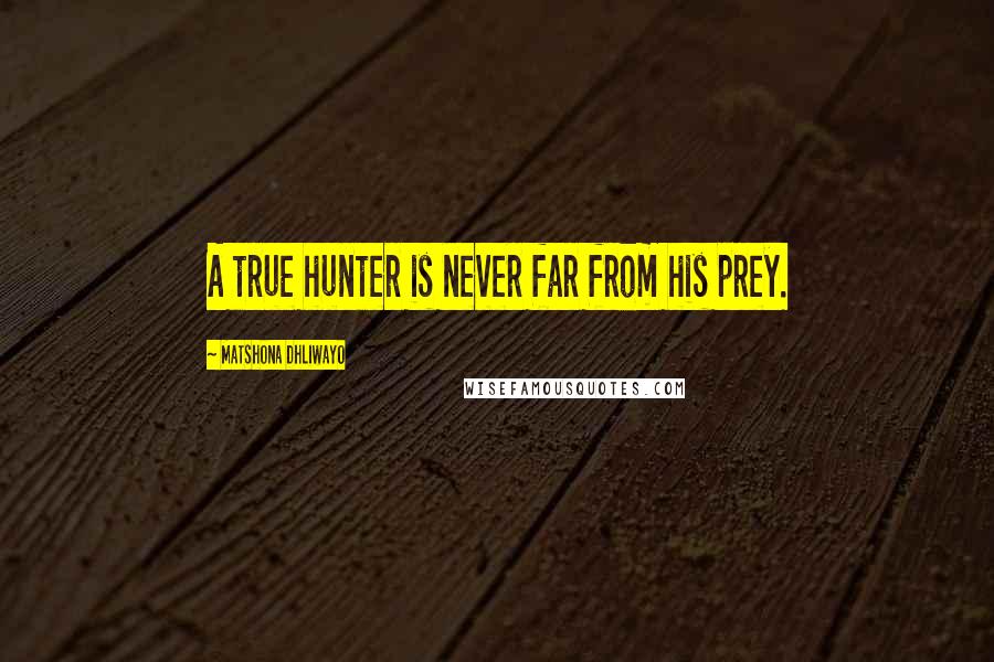 Matshona Dhliwayo Quotes: A true hunter is never far from his prey.