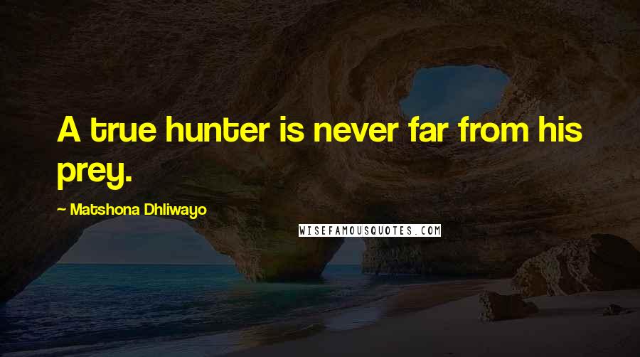 Matshona Dhliwayo Quotes: A true hunter is never far from his prey.