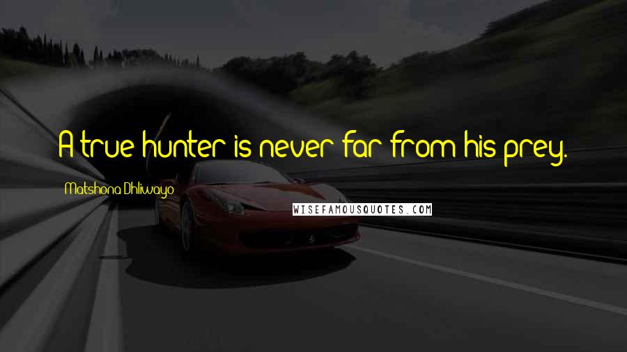 Matshona Dhliwayo Quotes: A true hunter is never far from his prey.