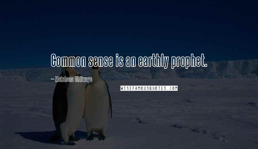 Matshona Dhliwayo Quotes: Common sense is an earthly prophet.