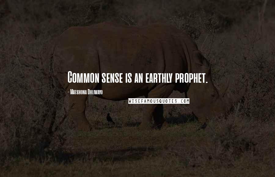 Matshona Dhliwayo Quotes: Common sense is an earthly prophet.