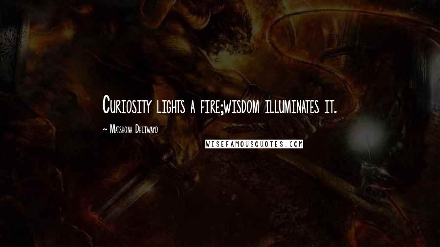 Matshona Dhliwayo Quotes: Curiosity lights a fire;wisdom illuminates it.