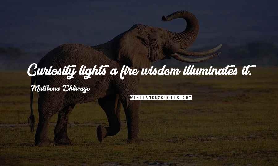 Matshona Dhliwayo Quotes: Curiosity lights a fire;wisdom illuminates it.