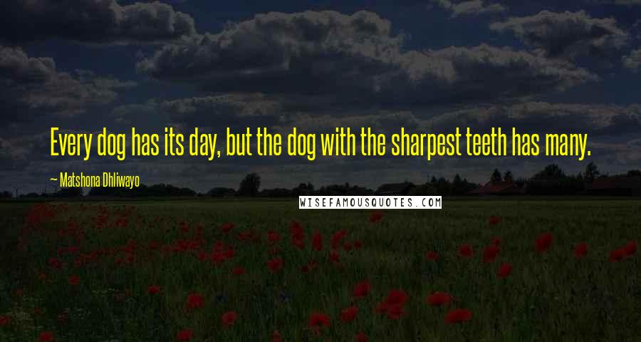 Matshona Dhliwayo Quotes: Every dog has its day, but the dog with the sharpest teeth has many.