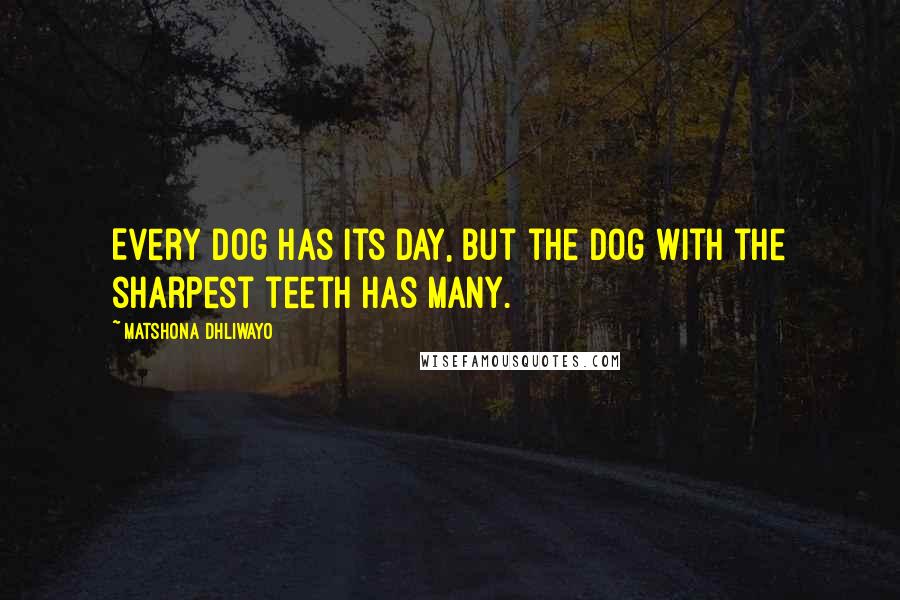 Matshona Dhliwayo Quotes: Every dog has its day, but the dog with the sharpest teeth has many.
