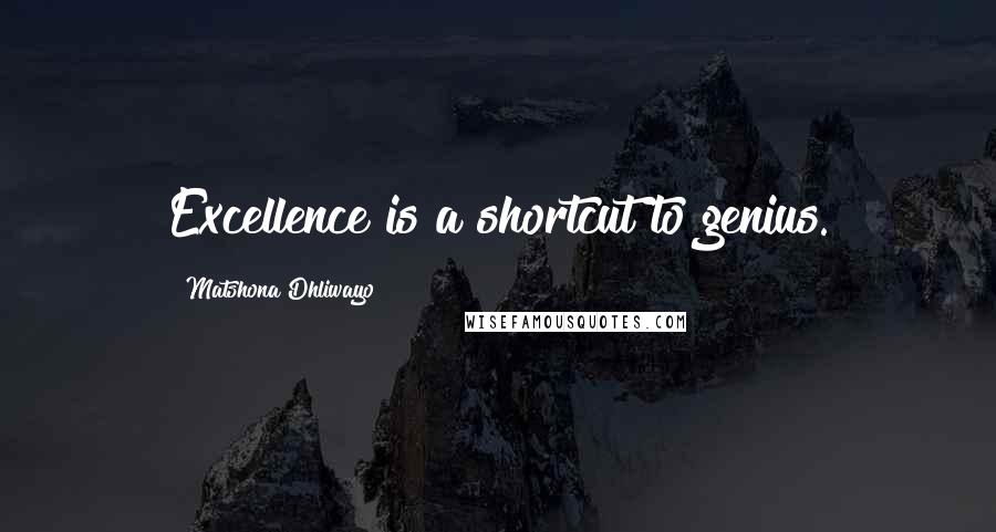 Matshona Dhliwayo Quotes: Excellence is a shortcut to genius.
