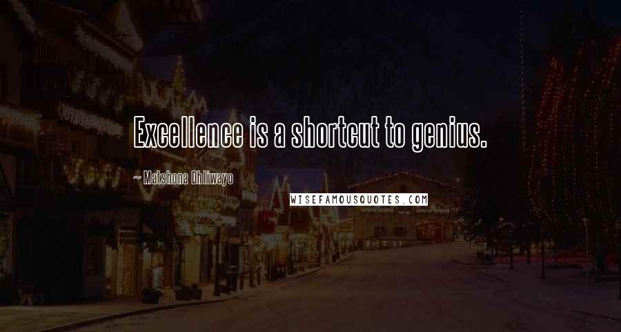 Matshona Dhliwayo Quotes: Excellence is a shortcut to genius.