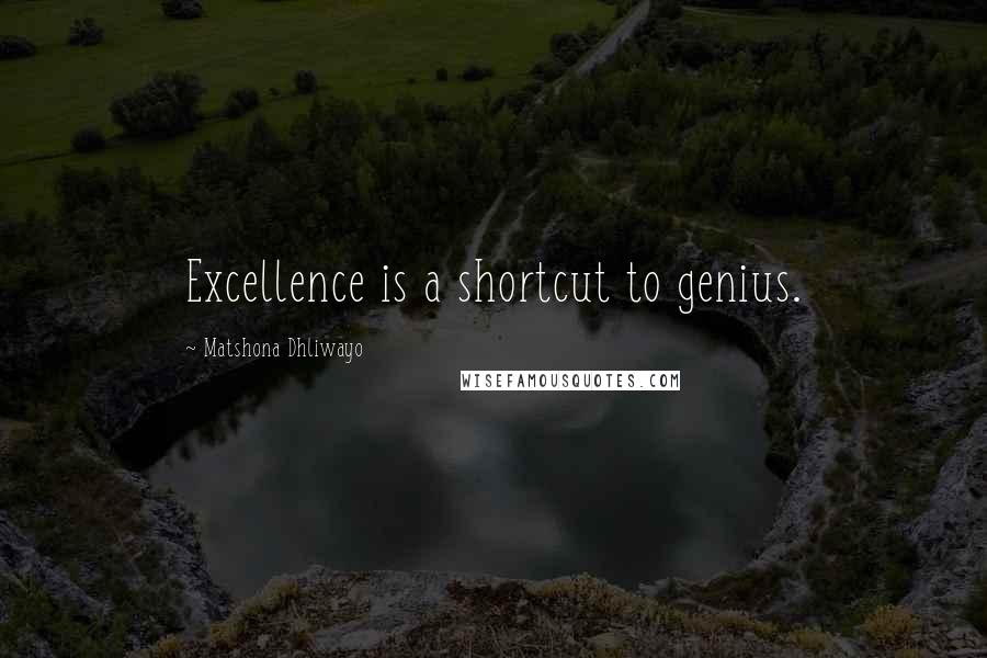 Matshona Dhliwayo Quotes: Excellence is a shortcut to genius.