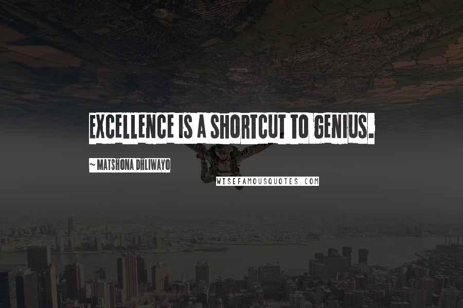 Matshona Dhliwayo Quotes: Excellence is a shortcut to genius.