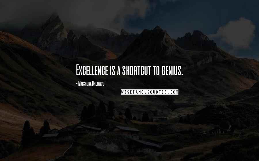 Matshona Dhliwayo Quotes: Excellence is a shortcut to genius.