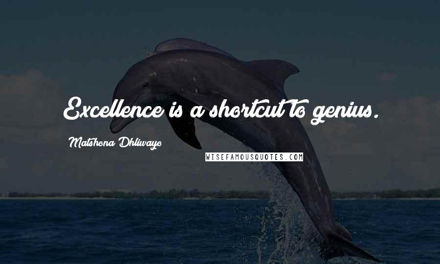 Matshona Dhliwayo Quotes: Excellence is a shortcut to genius.