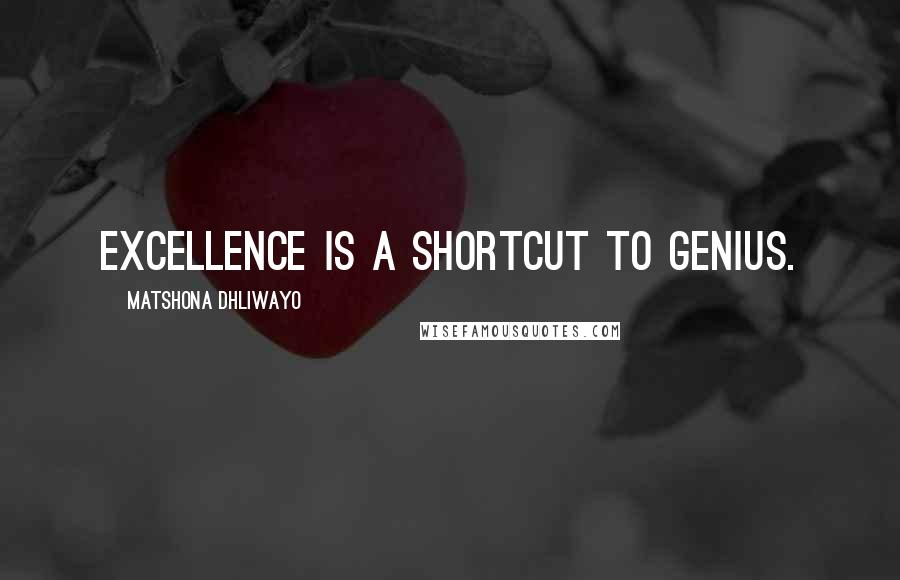 Matshona Dhliwayo Quotes: Excellence is a shortcut to genius.