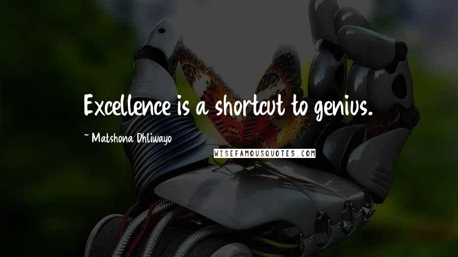 Matshona Dhliwayo Quotes: Excellence is a shortcut to genius.