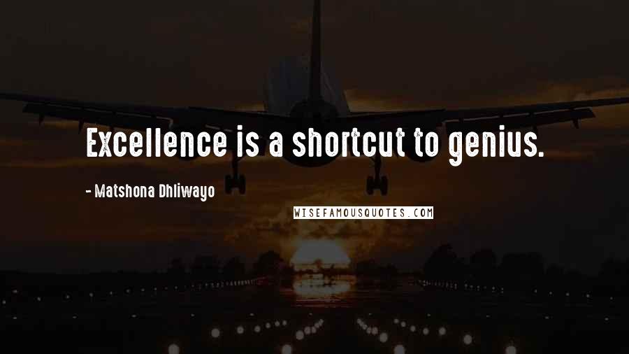 Matshona Dhliwayo Quotes: Excellence is a shortcut to genius.