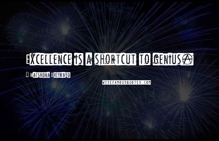 Matshona Dhliwayo Quotes: Excellence is a shortcut to genius.