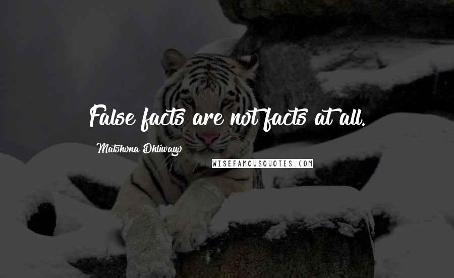 Matshona Dhliwayo Quotes: False facts are not facts at all.