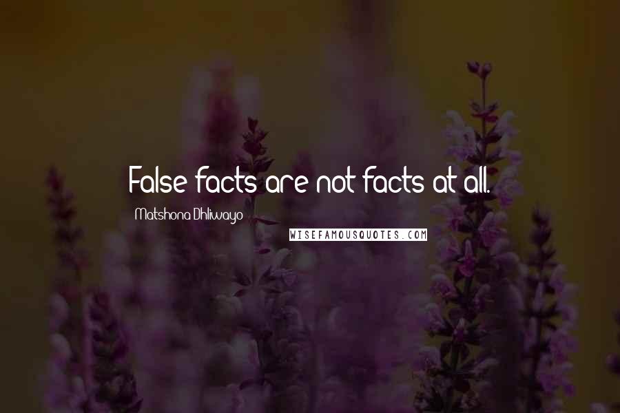 Matshona Dhliwayo Quotes: False facts are not facts at all.