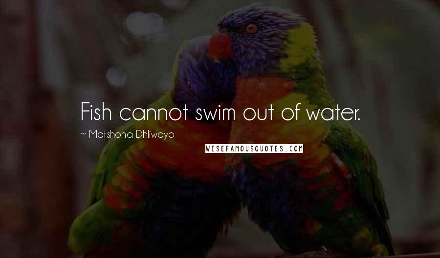 Matshona Dhliwayo Quotes: Fish cannot swim out of water.