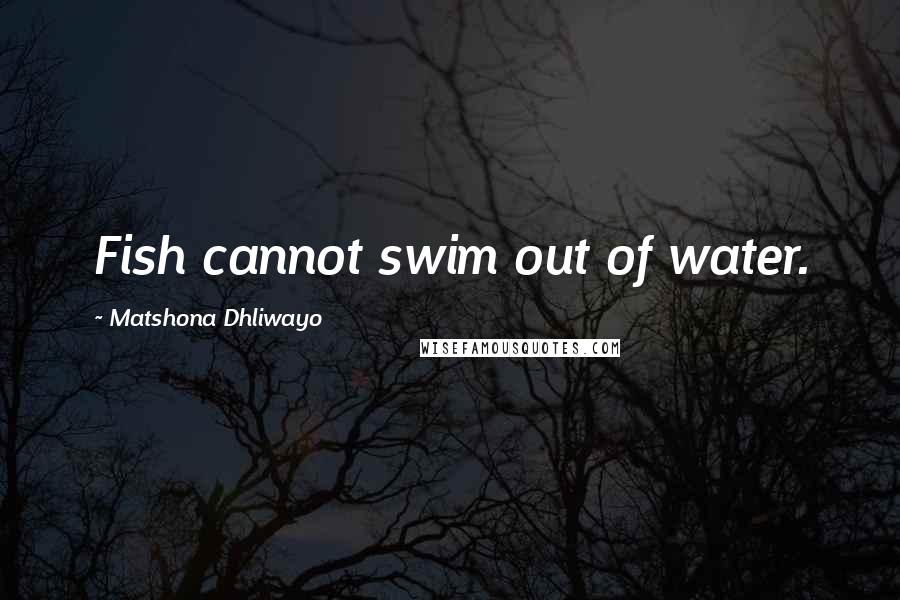 Matshona Dhliwayo Quotes: Fish cannot swim out of water.