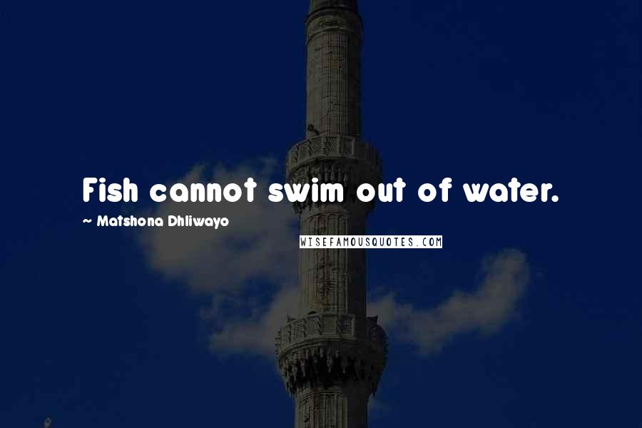Matshona Dhliwayo Quotes: Fish cannot swim out of water.