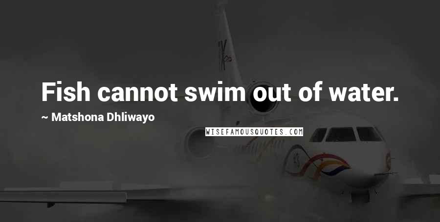 Matshona Dhliwayo Quotes: Fish cannot swim out of water.