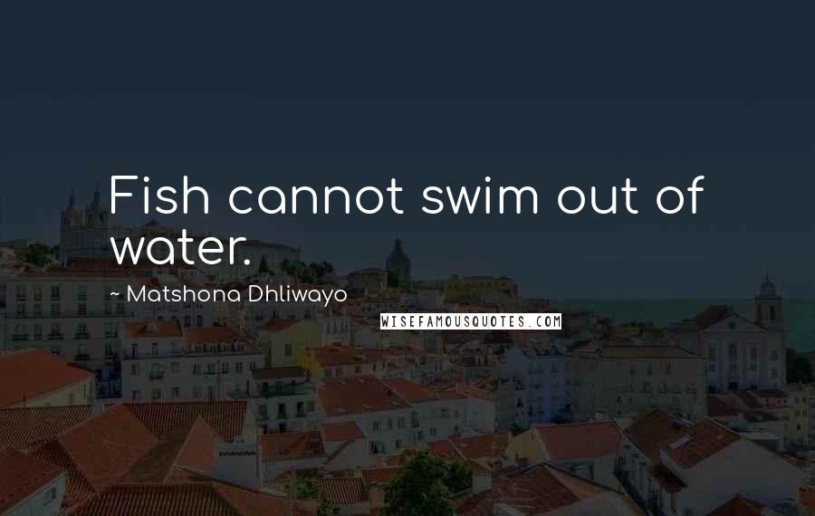 Matshona Dhliwayo Quotes: Fish cannot swim out of water.