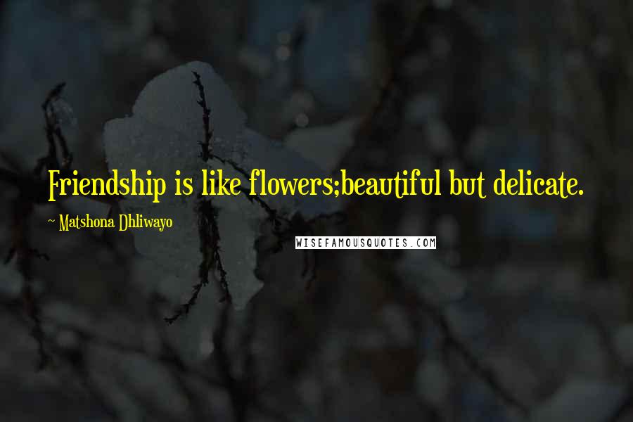 Matshona Dhliwayo Quotes: Friendship is like flowers;beautiful but delicate.