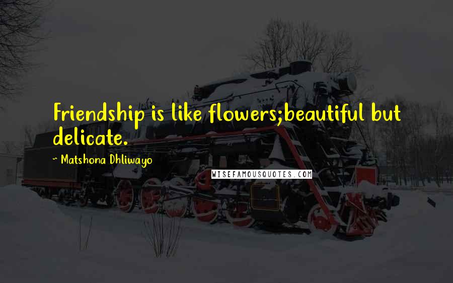 Matshona Dhliwayo Quotes: Friendship is like flowers;beautiful but delicate.