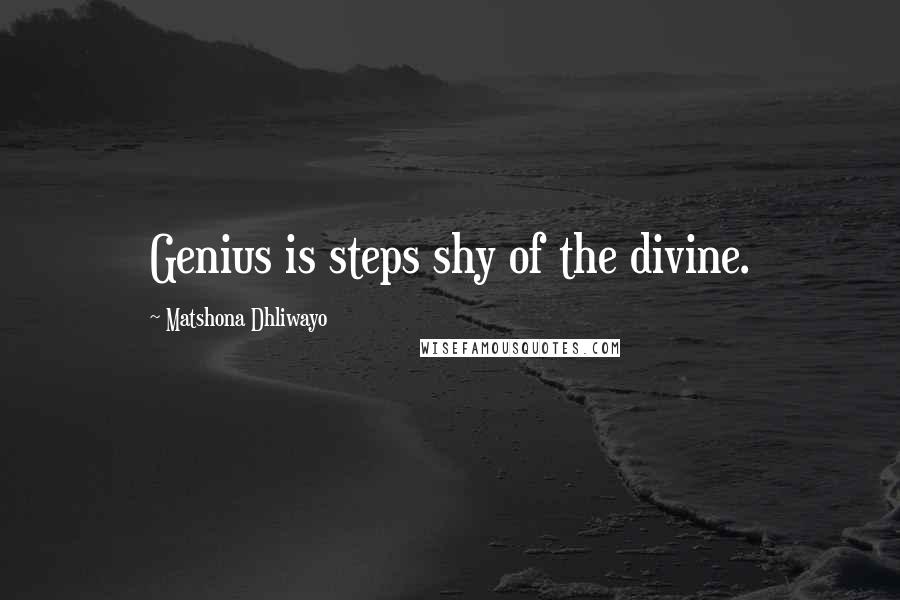Matshona Dhliwayo Quotes: Genius is steps shy of the divine.