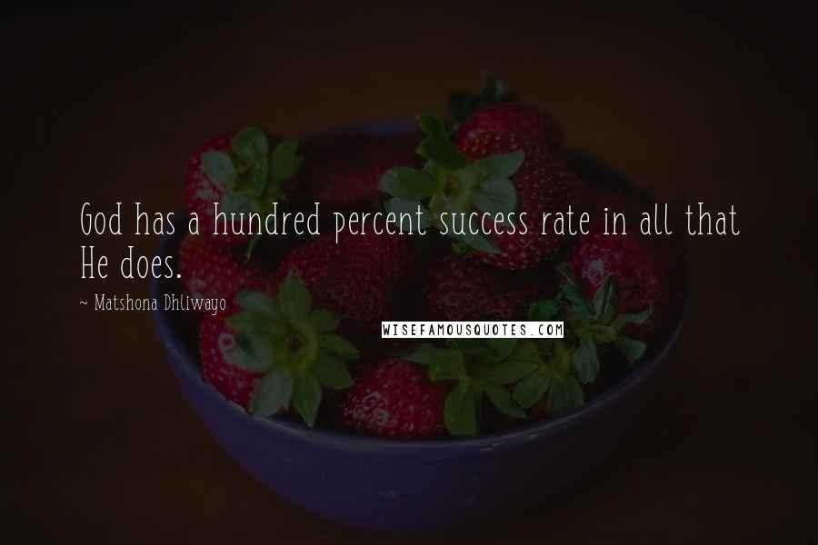 Matshona Dhliwayo Quotes: God has a hundred percent success rate in all that He does.