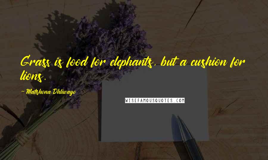 Matshona Dhliwayo Quotes: Grass is food for elephants, but a cushion for lions.