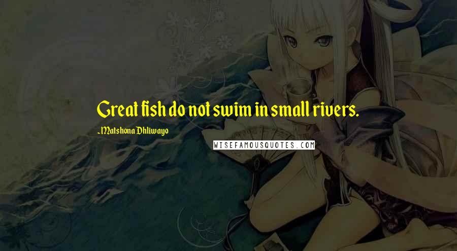 Matshona Dhliwayo Quotes: Great fish do not swim in small rivers.