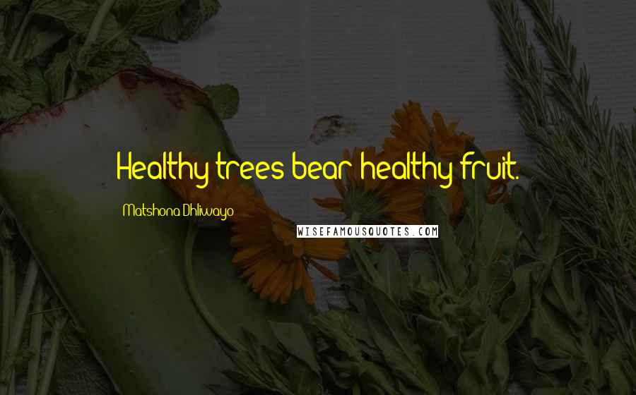 Matshona Dhliwayo Quotes: Healthy trees bear healthy fruit.