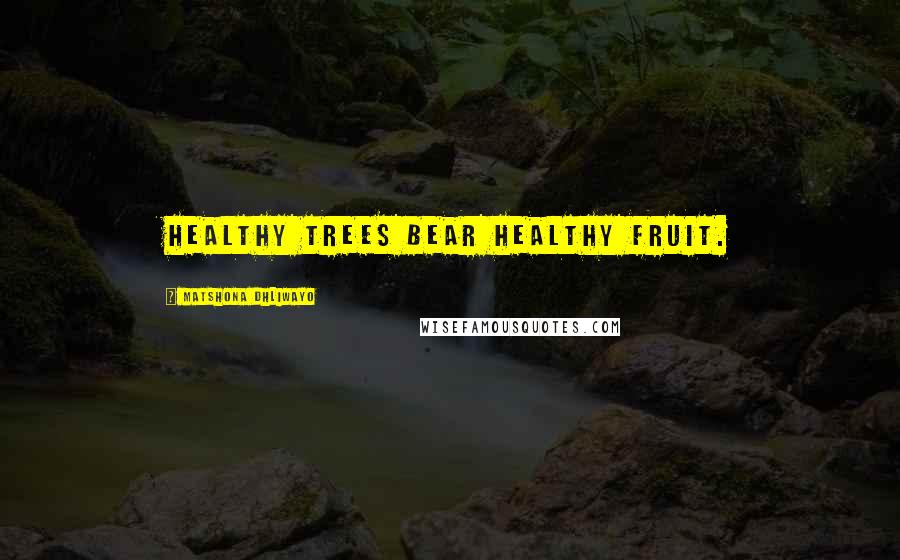 Matshona Dhliwayo Quotes: Healthy trees bear healthy fruit.