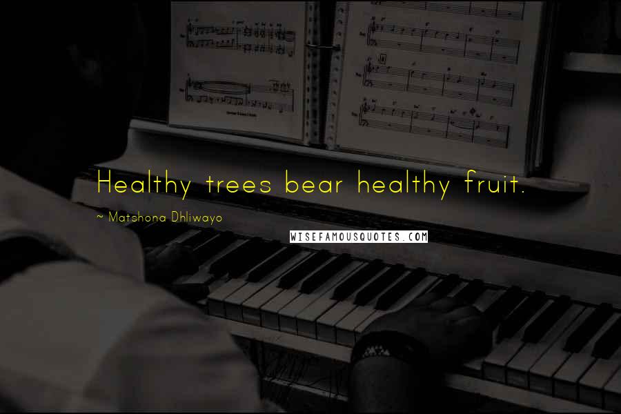 Matshona Dhliwayo Quotes: Healthy trees bear healthy fruit.