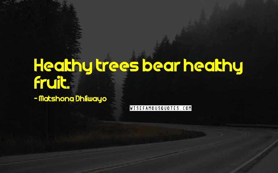 Matshona Dhliwayo Quotes: Healthy trees bear healthy fruit.