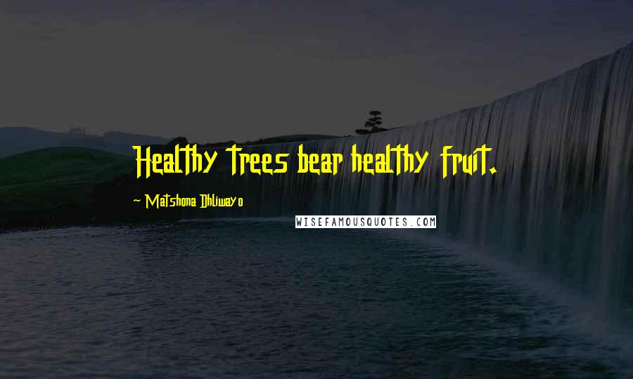 Matshona Dhliwayo Quotes: Healthy trees bear healthy fruit.