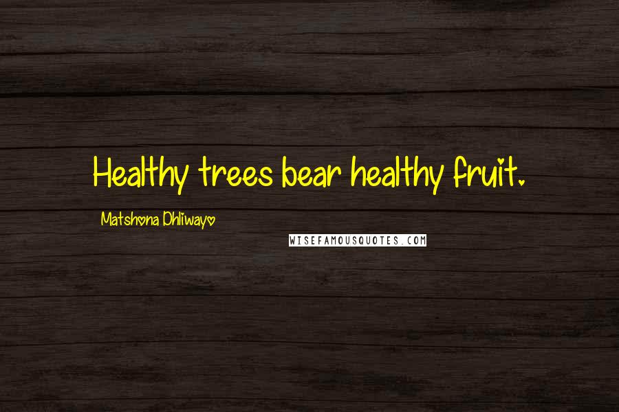 Matshona Dhliwayo Quotes: Healthy trees bear healthy fruit.