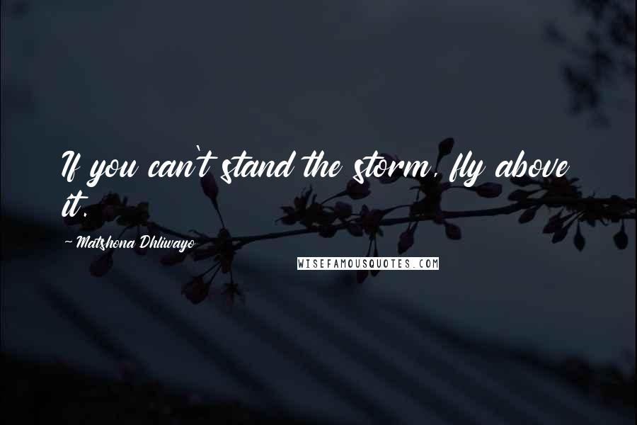 Matshona Dhliwayo Quotes: If you can't stand the storm, fly above it.