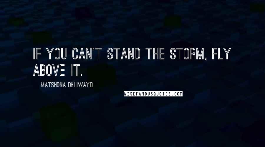 Matshona Dhliwayo Quotes: If you can't stand the storm, fly above it.