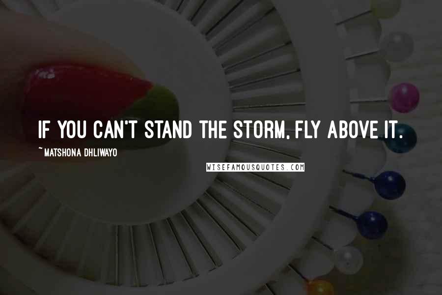 Matshona Dhliwayo Quotes: If you can't stand the storm, fly above it.