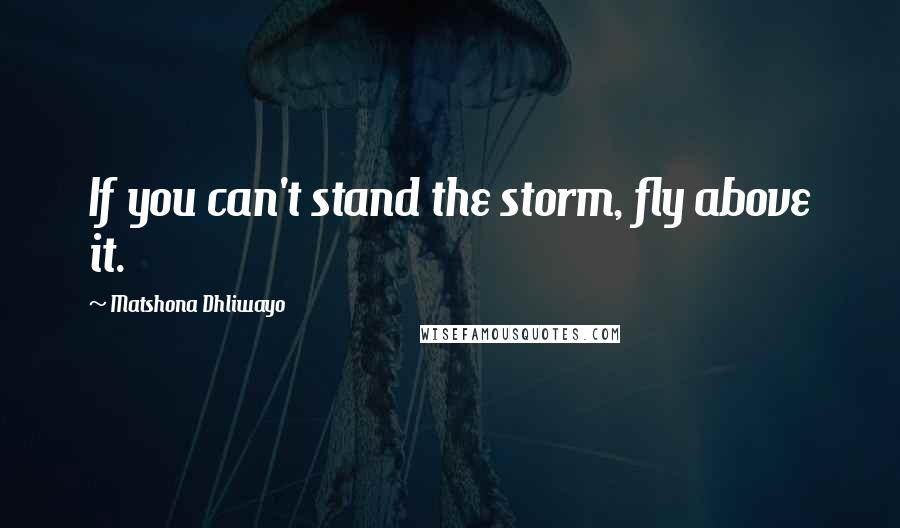 Matshona Dhliwayo Quotes: If you can't stand the storm, fly above it.