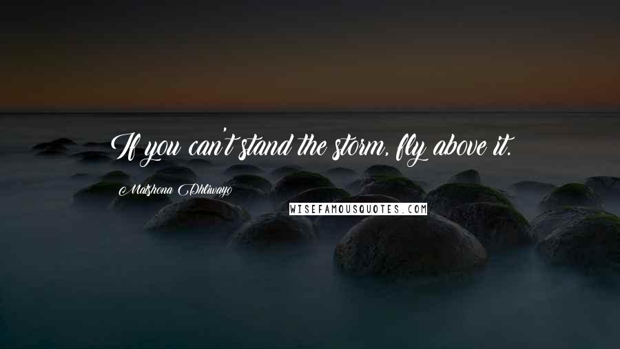 Matshona Dhliwayo Quotes: If you can't stand the storm, fly above it.