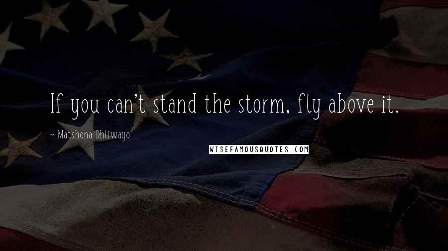 Matshona Dhliwayo Quotes: If you can't stand the storm, fly above it.