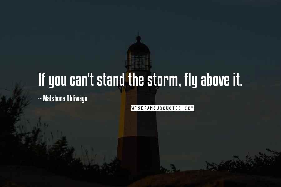 Matshona Dhliwayo Quotes: If you can't stand the storm, fly above it.