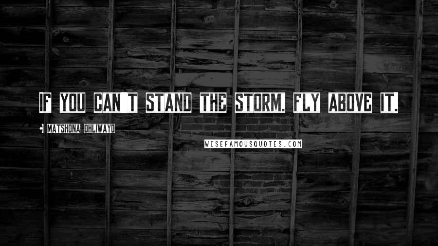 Matshona Dhliwayo Quotes: If you can't stand the storm, fly above it.