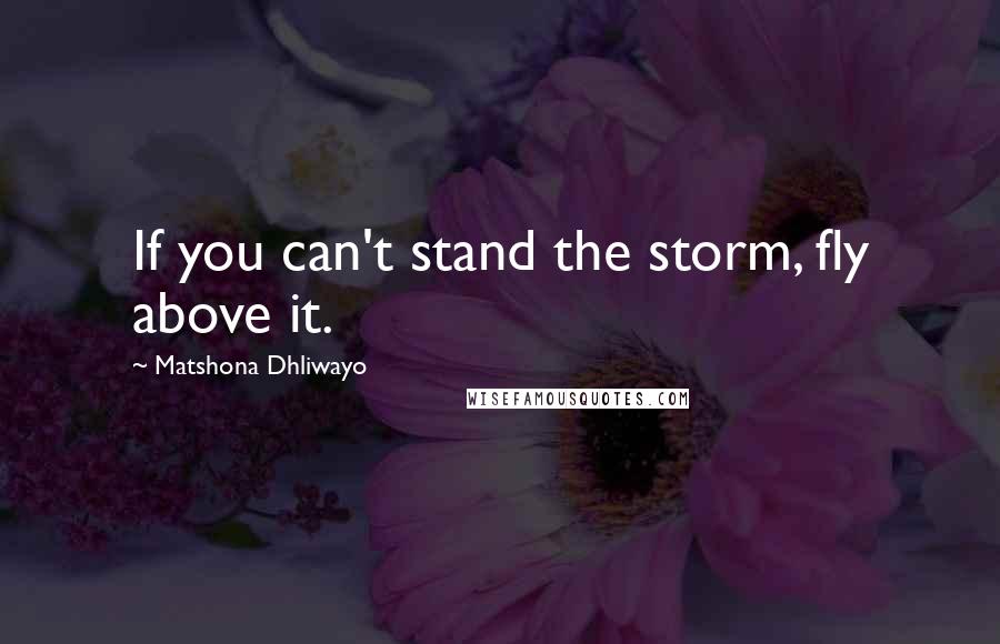 Matshona Dhliwayo Quotes: If you can't stand the storm, fly above it.